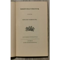   Kölcsey Ferenc: Nemzeti hagyományok 1826. Joó Tibor utószavával.
