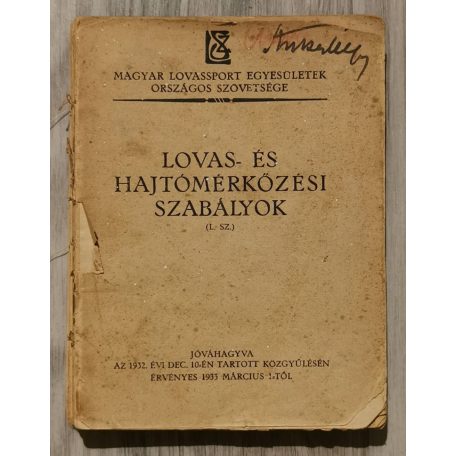 Lovas- és hajtómérkőzési szabályok - hiányos