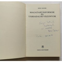   Hódi Sándor: Magatartásformák és társadalmi viszonyok (Dedikált)