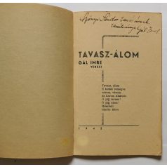 Gál Imre: Tavaszi-álom (-- versei) - Dedikált