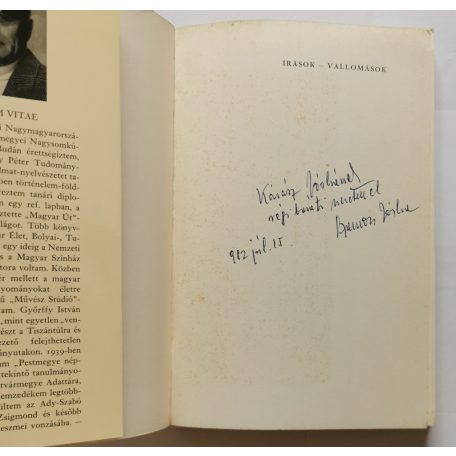 Szamosi József: Írások - vallomások - Dedikált