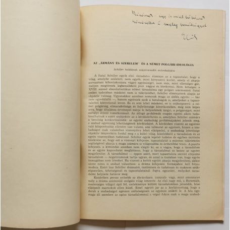 Halász Előd: Az "Ármány és Szerelem" és a német polgári ideológia - Dedikált