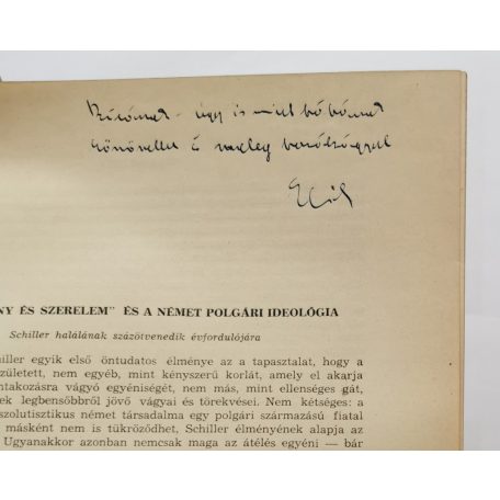 Halász Előd: Az "Ármány és Szerelem" és a német polgári ideológia - Dedikált