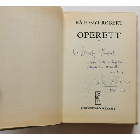 Rátonyi Róbert: Operett I-II. - Dedikált