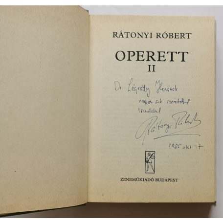 Rátonyi Róbert: Operett I-II. - Dedikált