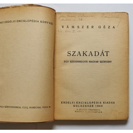 Vámszer Géza: Szakadát - megírt és aláírt levelezőlappal