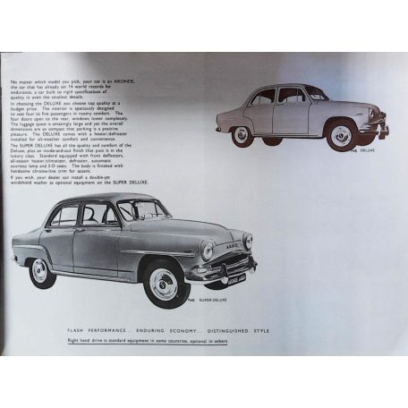 Auto Simca Aronde P60 (1958–1964). [Angol nyelvű típusismertető, műszaki leírással] 