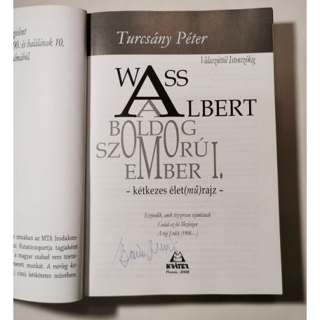 Turcsány Péter: Wass Albert, a boldog-szomorú ember I.