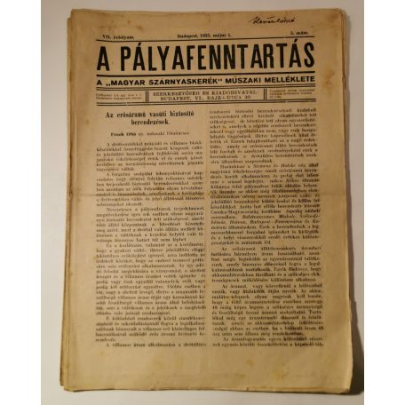 A pályafenntartás - VII. évf. 1935 (5-10. lapszámok)