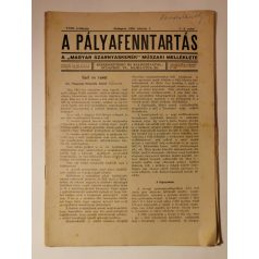   A pályafenntartás - VIII. évf. 1936 (1-4, 7-10. lapszámok)