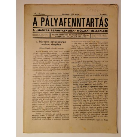 A pályafenntartás - IX. évf. 1937 (3-10. lapszámok)