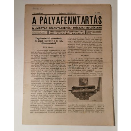 A pályafenntartás - XI. évf. 1939 (teljes)