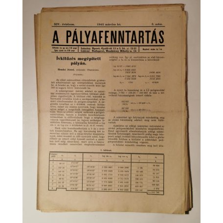 A pályafenntartás - XIV. évf. 1942 (1-4, 6-9, 11-12. lapszámok)