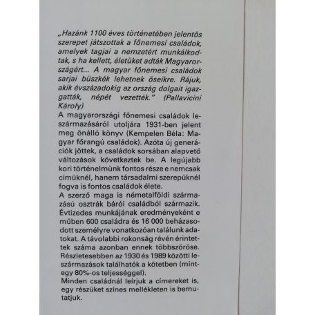 Gudenus János József: A magyarországi főnemesség XX. századi genealógiája I.