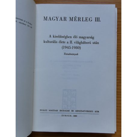Határ Győző: Magyar Mérleg II-III. 