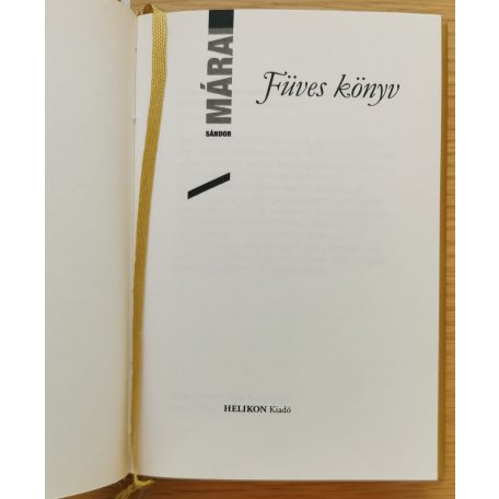 Márai Sándor: Füves könyv