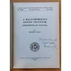   Mészáros György: A Magyarországi szinto cigányok (történetük és nyelvük) Dedikált!