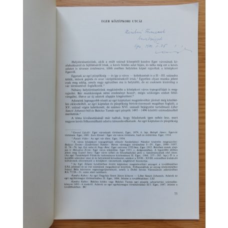 Kovács Béla: Eger középkori utcái (Dedikált!)