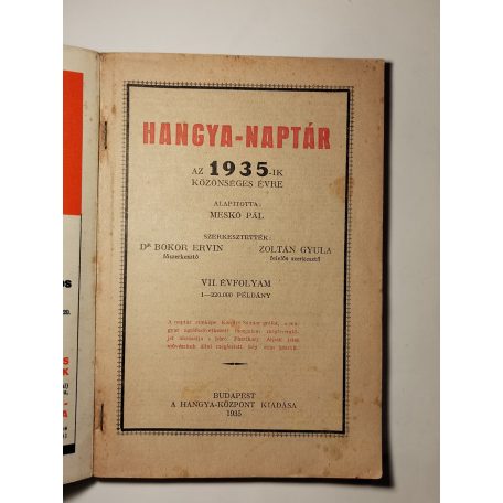 Hangya-naptár 1935