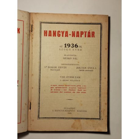 Hangya-naptár 1936