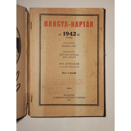 Hangya-naptár 1942