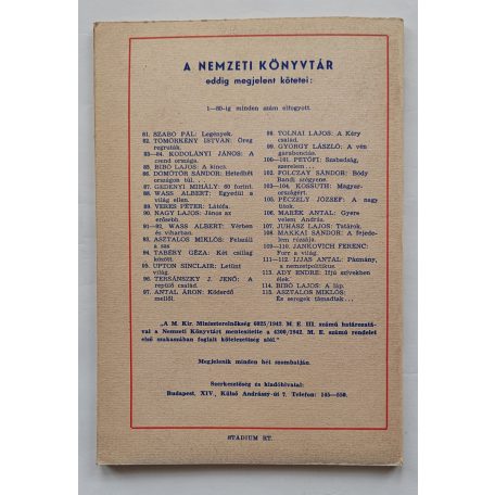 Eszterhás István: Forradalom a Kígyó-utcában Nemzeti könyvtár. VI. évf. 116. sz.