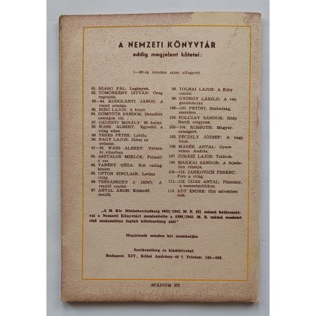 Bibó Lajos: A láp Nemzeti könyvtár. VI. évf. 114. sz.