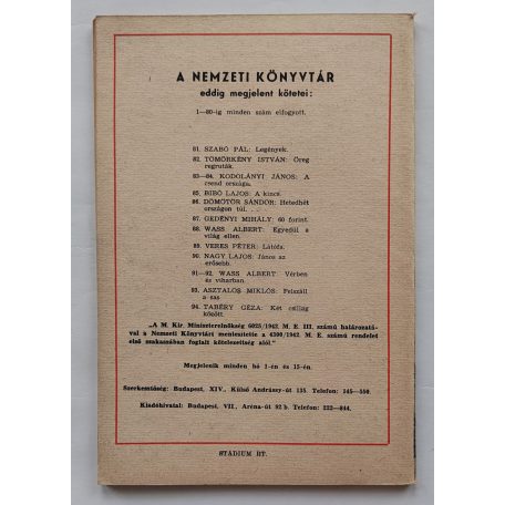 Upton Sinclair: Letűnt világ / Dr. Kerekesházy József: Trianoni béketárgyalások magyar szemmel Nemzeti könyvtár. V. évf. 95. sz.