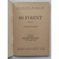   Gedényi Mihály: 60 forint Nemzeti könyvtár. V. évf. 87. sz.