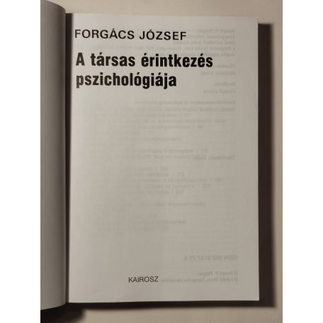 Forgács József (Joseph P. Forgas): A társas érintkezés pszichológiája