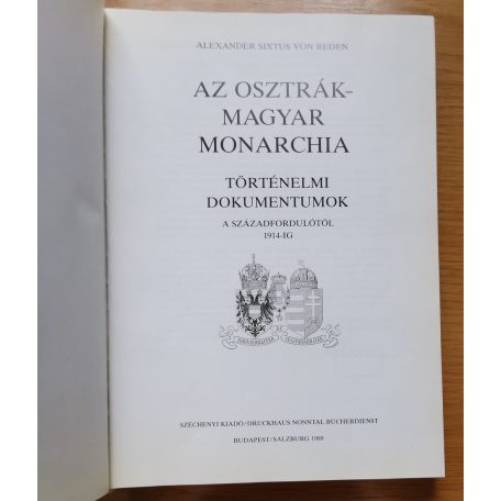 Alexander Sixtus von Reden: Az Osztrák-Magyar Monarchia 