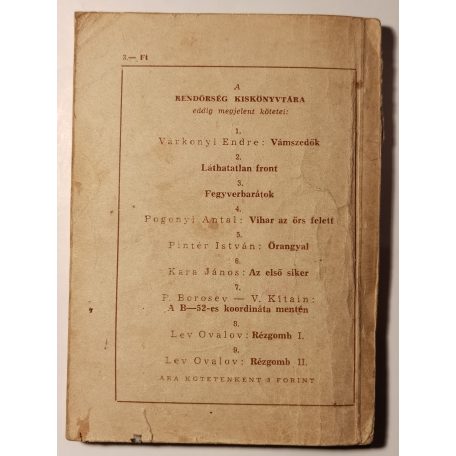 Lev Ovalov: A rézgomb I-II. (Rendőrség Kiskönyvtára 1959 8. sz.)