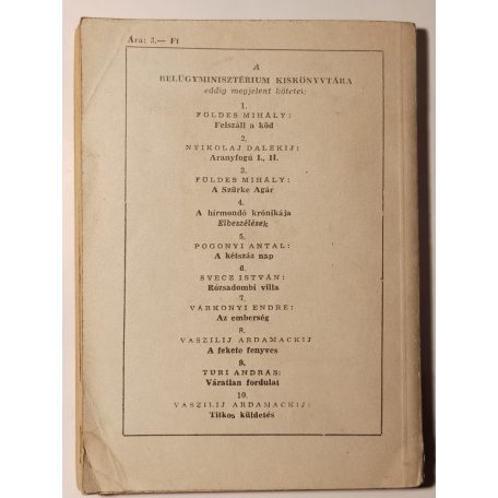Vaszilij Ardamackij: Titkos küldetés (Belügyminisztérium Kiskönyvtára 1960 10. sz.)