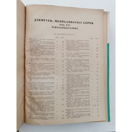 Járművek, mezőgazdasági gépek - 3-4 évf. 1956-1957 (hiányos)