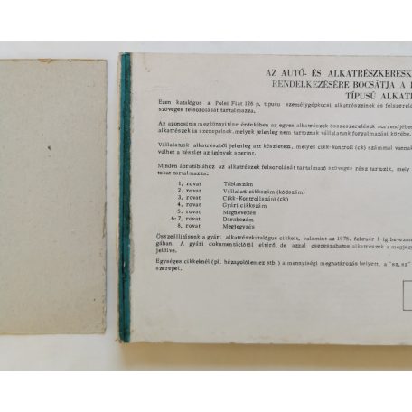 Polski Fiat 126p személygépkocsi alkatrészkatalógusa
