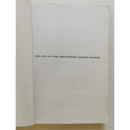 Skoda 100 S, 110 S alkatrészkatalógus