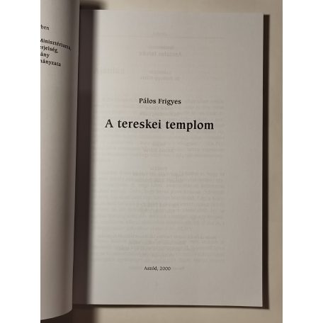 Pálos Frigyes: A tereskei templom