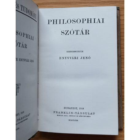 Enyvvári Jenő: Philosophiai szótár