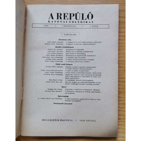 A Repülő Katonai folyóirat 1949. I. évfolyam/3 szám.