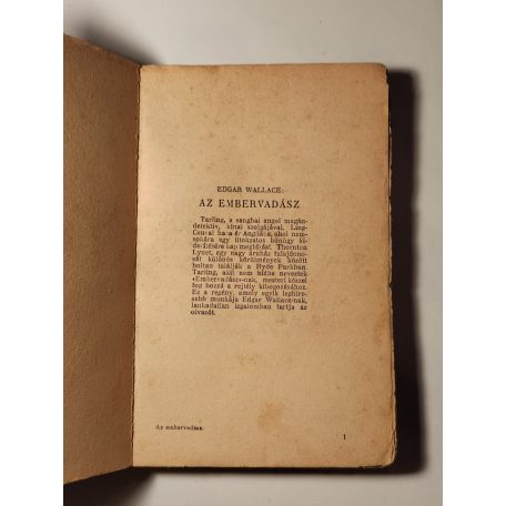 Edgar Wallace: Az embervadász (1 Pengős Regények)