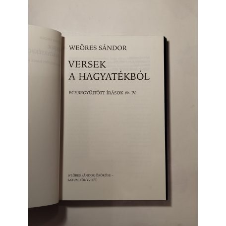 Weöres Sándor: Versek a hagyatékból