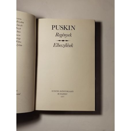 Alekszandr Szergejevics Puskin: Regények - Elbeszélések 