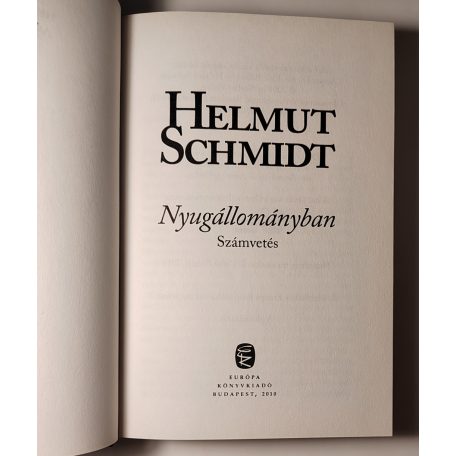 Helmut Schmidt: Nyugállományban