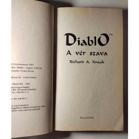 Richard A. Knaak: Diablo I. - A Vér Szava 