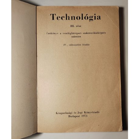 Venesz József - Boross Anna: Technológia I-III.