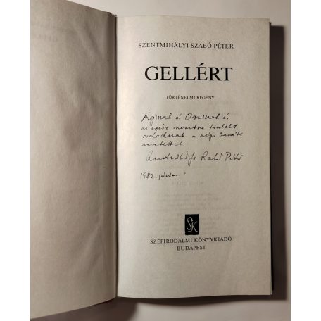 Szentmihályi Szabó Péter: Gellért (Dedikált)