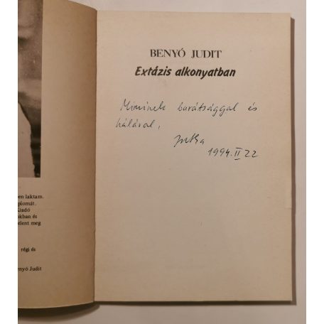 Benyó Judit: Extázis alkonyatban (Dedikált)