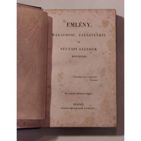 Emlény, karácsoni, ujesztendei és névnapi ajándék 1839.