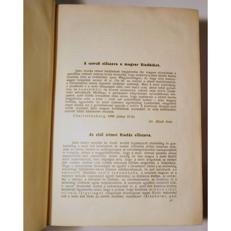 Bloch Iván, Dr.: Korunk nemi élete