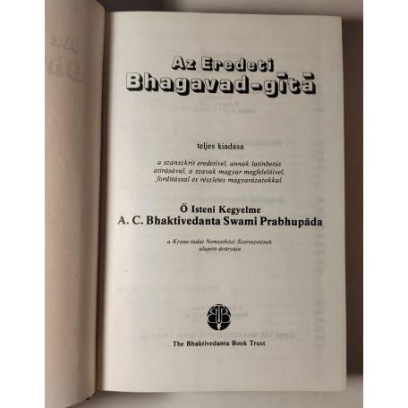 A. C. Bhaktivedānta Swāmī Prabhupāda: Az eredeti Bhagavad-gitá